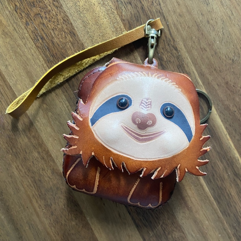 Leather Sloth Coin Purse